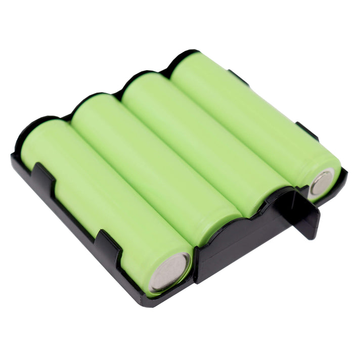 4 green electric batteries in holder