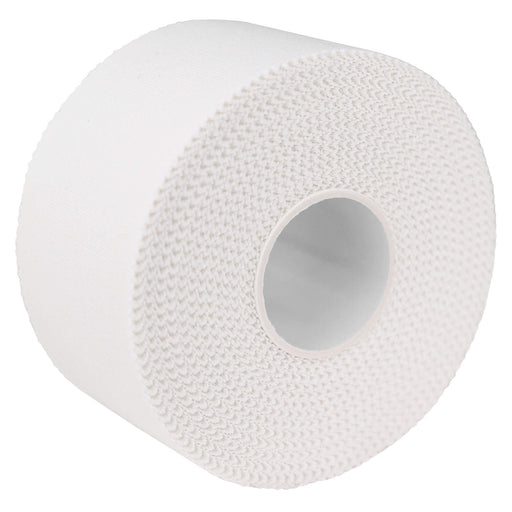 White roll of cotton cloth athletic tape on side
