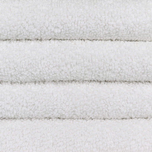 Close up of White in colour Five Star Spa Face Towels 13 x 13 stacked