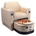 LEC Wilshire M Pedicure Chair with manual pedi tub angled view