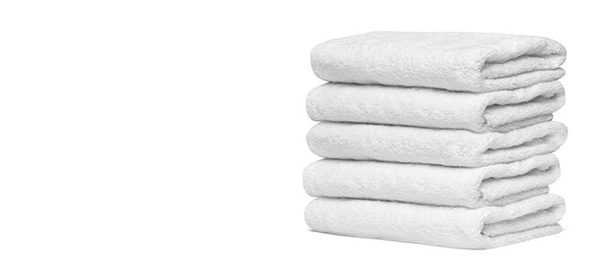 Spa Bath towels stacked on an angle showing front and side