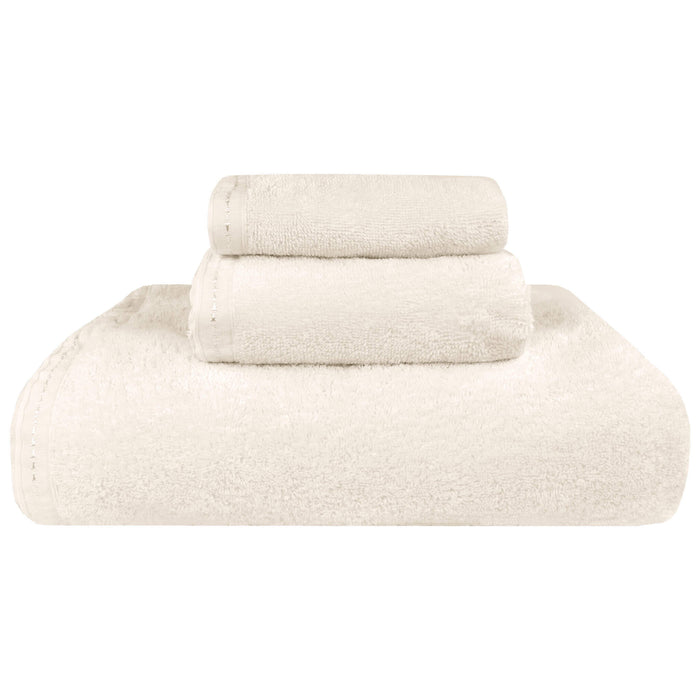 Organic Cotton Towel Set color Natural stacked