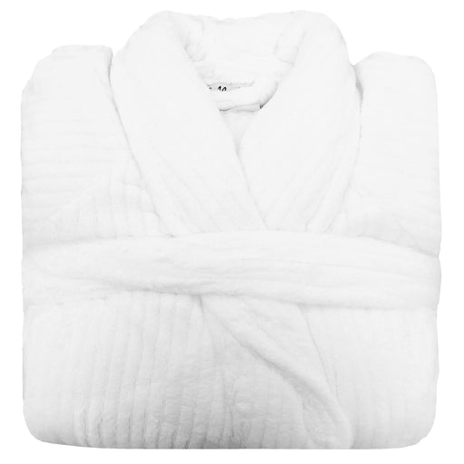 Super Soft Microfiber Fleece Robe folded with belt wrapped around robe
