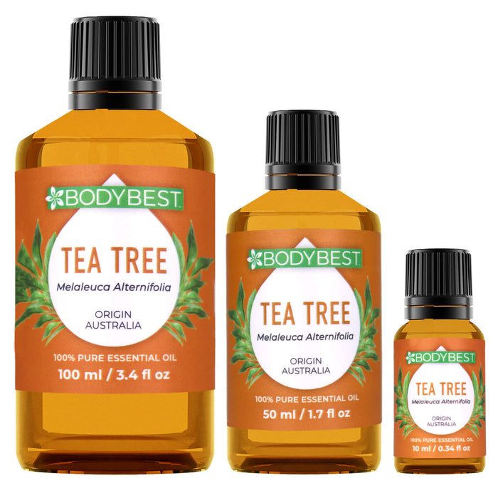 BodyBest Essential Oil Tea Tree 3 available sizes 100ml 50ml 10ml