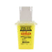 One quart yellow sharps container for medical disposal