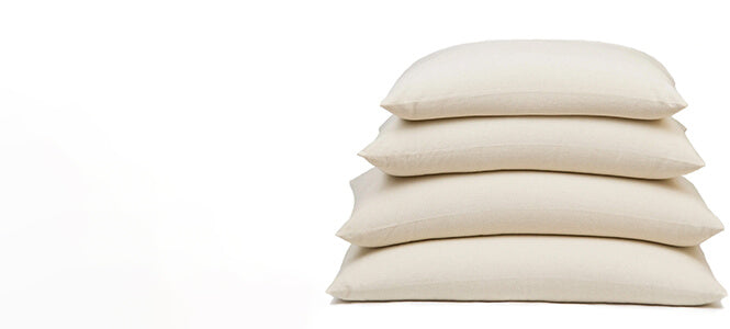Organic Buckwheat pillows 4 different sizes stacked