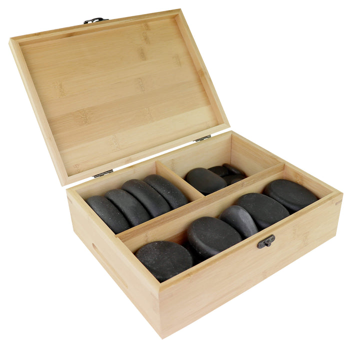 Basalt Hot Stone Set 33PC stones and box