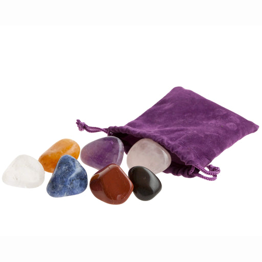 Chakra Tumbled Stone Therapy Kit and bag