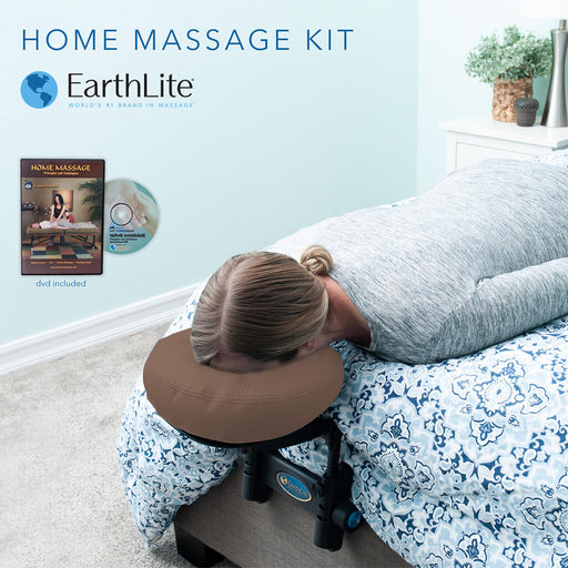 EarthLite Home Massage Kit demo showing at end of bed
