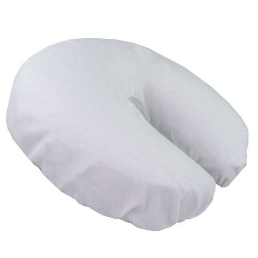 Flannel Fitted Face Rest Covers - White side view fitted on crescent pad