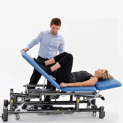 Cardon Manual Physical Therapy 3 -Section Treatment Table (MPT) model demo bent leg