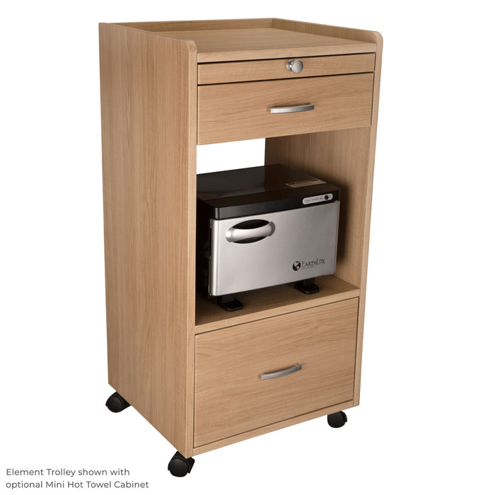 Earthlite trolley with mini hot towel cabinet