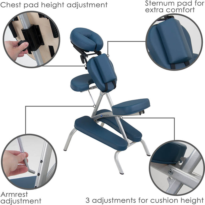 Earthlite Vortex Portable Massage Chair details displayed