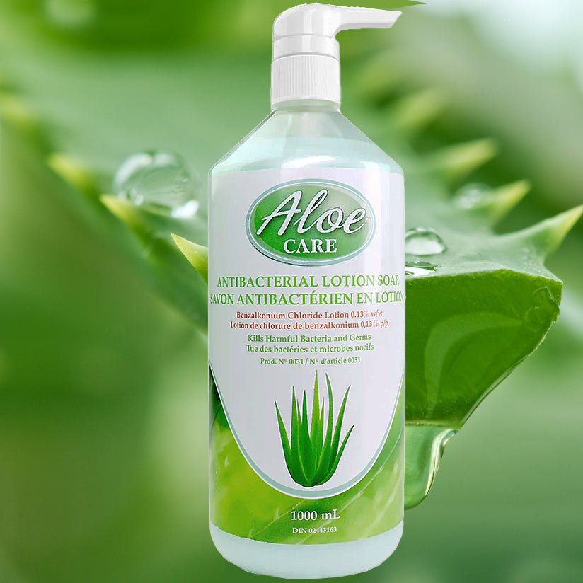 Aloe Care skin treatment in a pump bottle