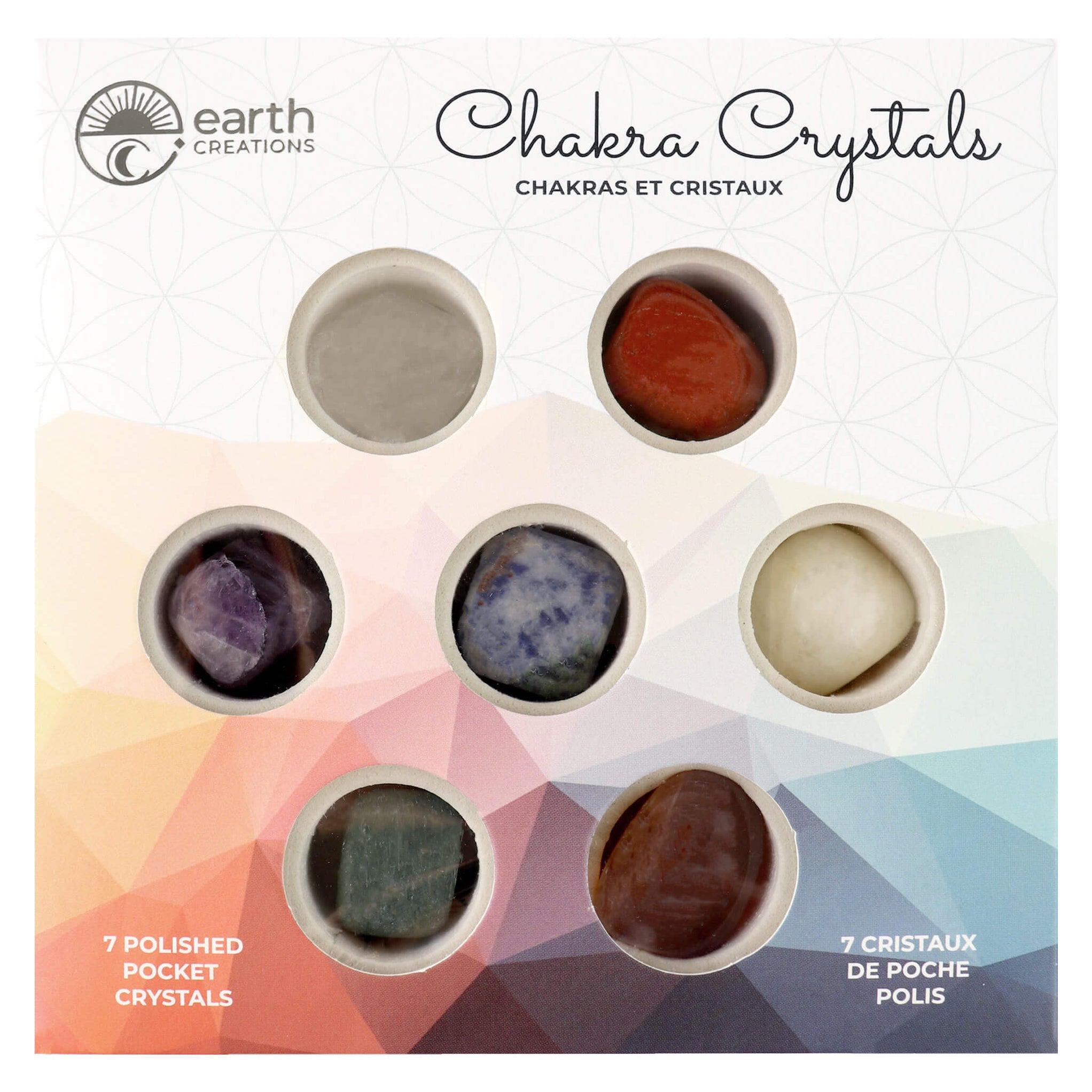 Seven Piece Chakra Crystal Set includes 7 Tumbled Crystals Gift Boxed