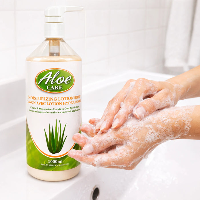 Aloe Care moisturizing hand soap 1000ml bottle used for hand washing and hygiene care