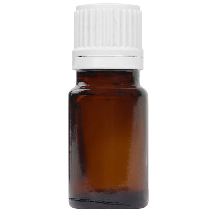 Amber Glass Bottle 10 ml with white cap