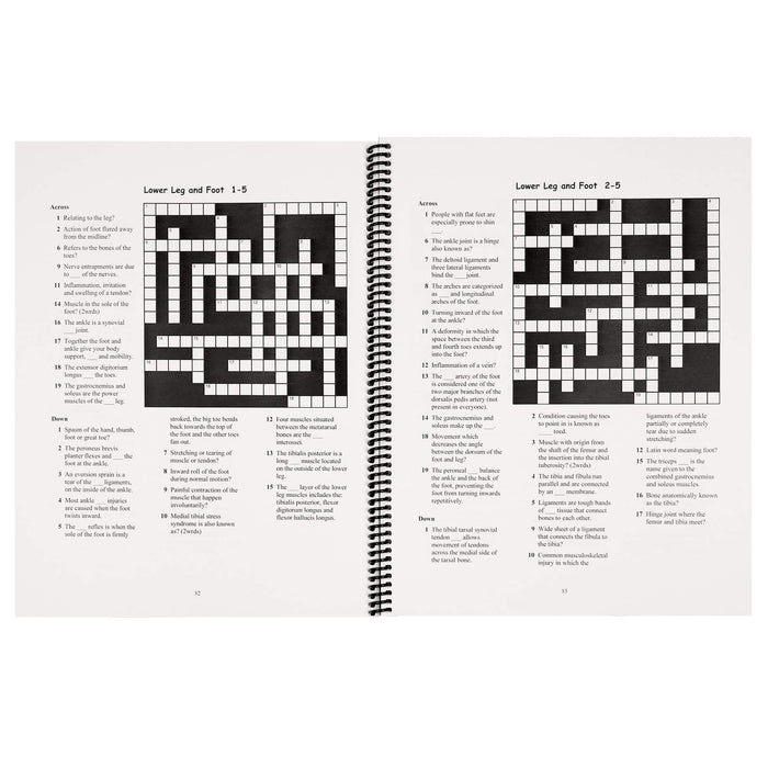 Anatomy Crossword puzzle book showing open pages with puzzles