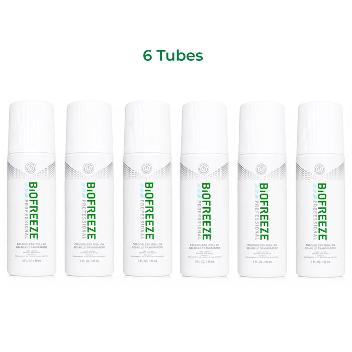 Biofreeze Professional Roll-On Pain Relief Gel 89 mL (3 oz) – 6 Pack Professional Cooling Pain Relief
