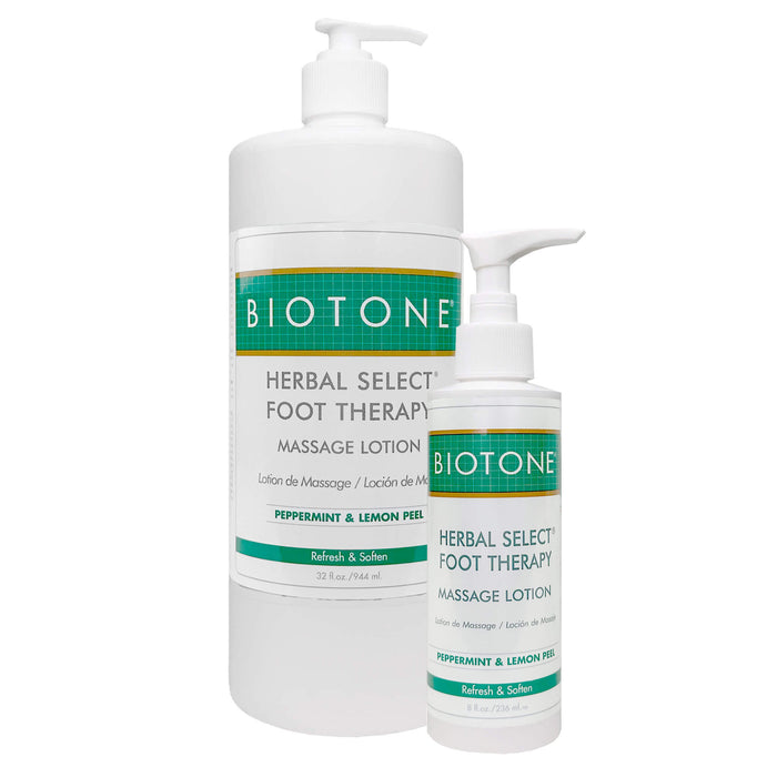 Biotone Herbal Select Foot Therapy Massage Lotion 32 oz and 8 oz with pump