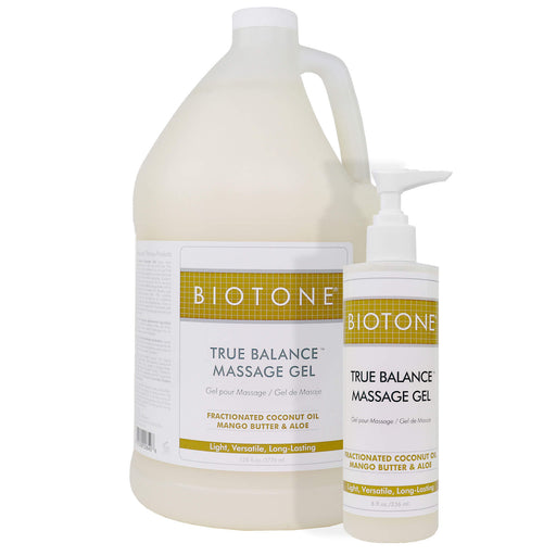 Biotone True Balance Massage Gel available sizes 8 oz and 1 gl
