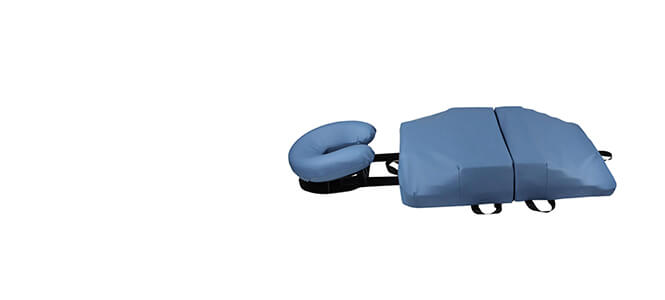 3 piece Body Cushion in blue with face rest 