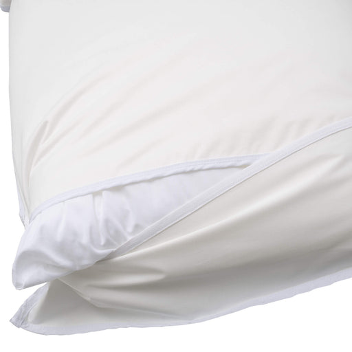 BodyBest Premium Barrier Pillow Protector 20 x 26 flap end with corner of pillow showing