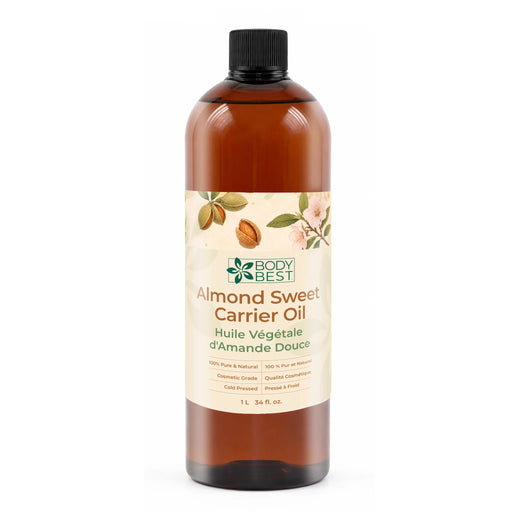BodyBest Almond sweet carrier oil 1L in amber bottle