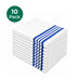 Stack of 10 Body Best Flannel Hospital Blankets Folded with Blue Stripe Detail