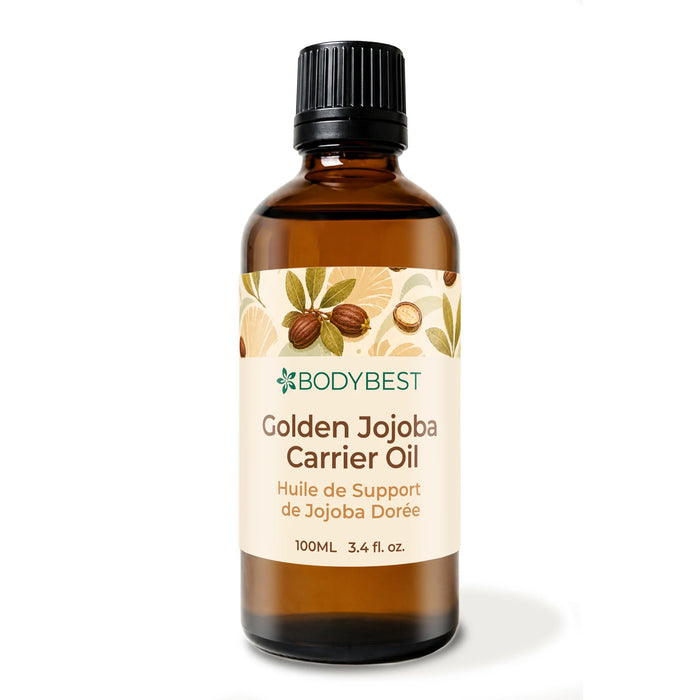 BodyBest Golden Jojoba carrier oil 100ml hero image with white background