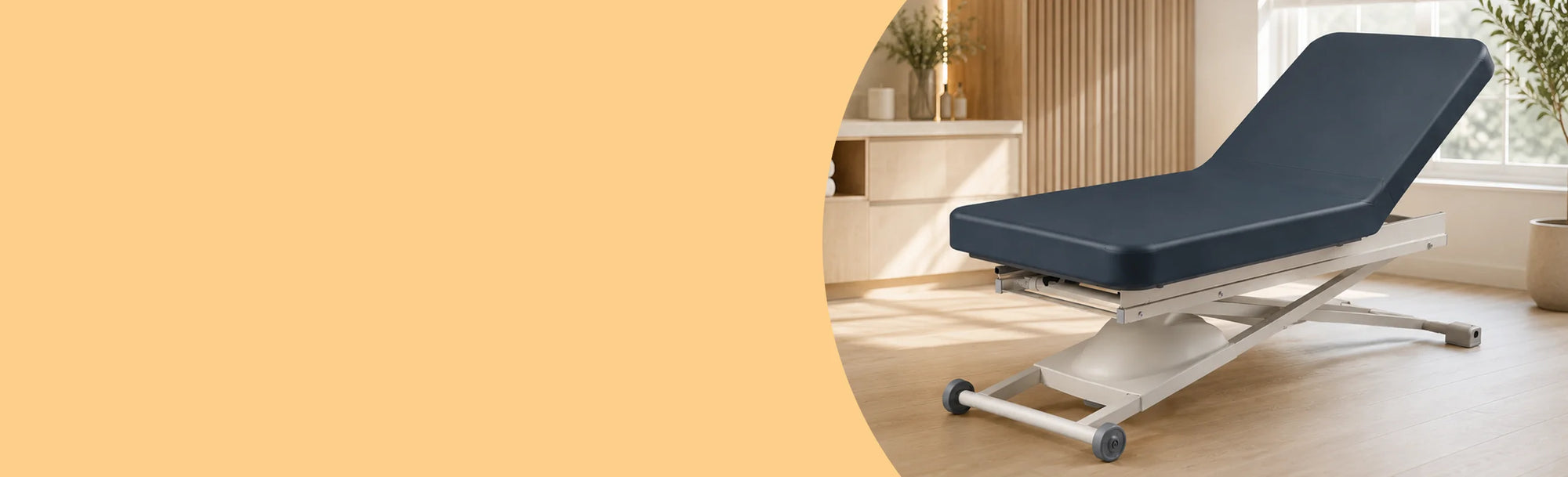 BodyBest home page banner for august featuring electric massage table