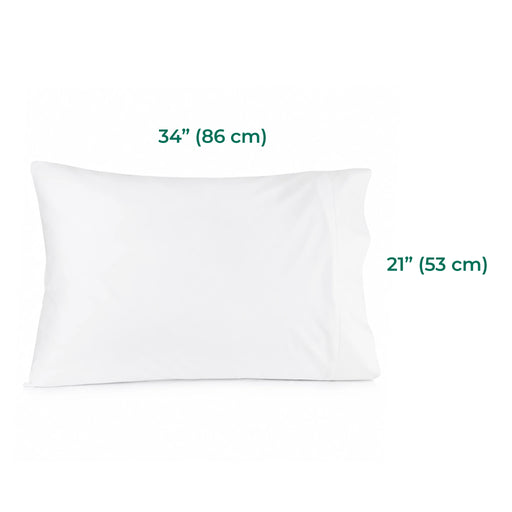 dimensions of Body Best T220 percale Pillowcase on 21x34 inch pillow