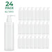 24 pack of  BodyBest empty white plastic pump bottles for massage lotion shown in a row on a white background, with green text above reading '4-Pack | 8 oz Each'.