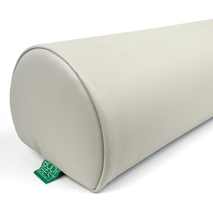 BodyBest semi-round bolster in stone grey, professional-grade semi-round spa support cushion for client positioning.