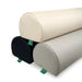 BodyBest semi-round bolster shown in black, vanilla, and stone grey, premium spa support cushion displayed together 