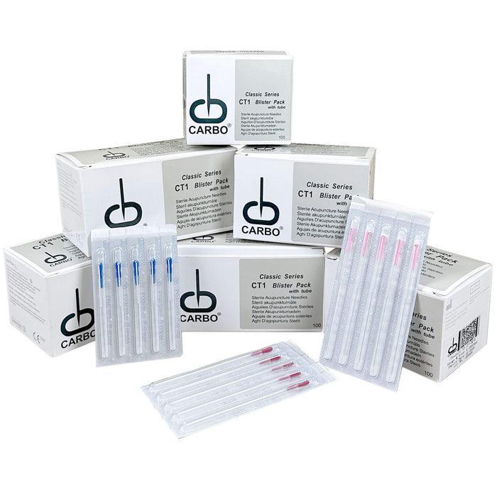 Carbo Acupuncture Needles Tubes - 100 per Box - Classic Series CT1