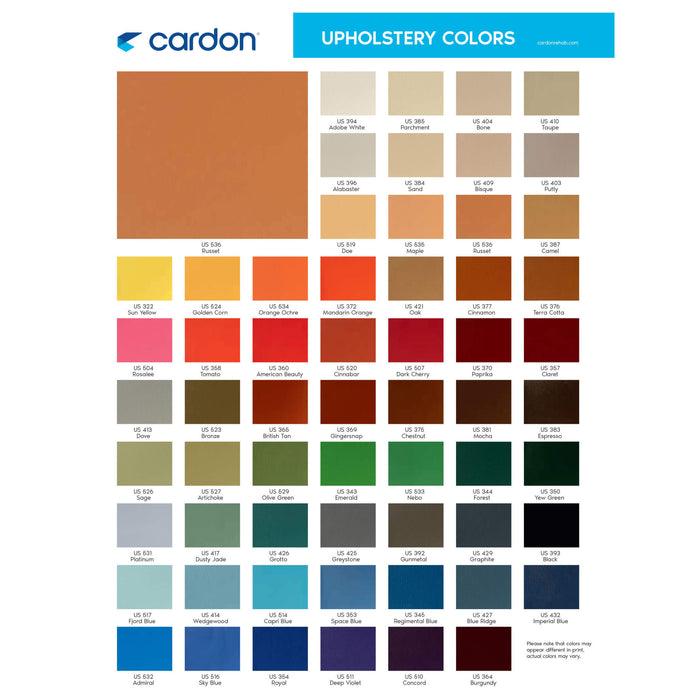 Cardon Treatment Table upholstery Swatches