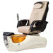 Continuum Bravo LE Pedicure Spa Chair Almond  with Diamond White base and  gold tub