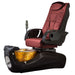 Continuum Bravo LE Pedicure Spa Chair Burgundy with Midnight Black base and gold tub