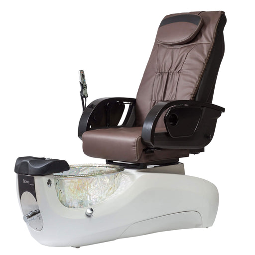 Continuum Bravo LE Pedicure Spa Chair Chocolate with Diamond White base and  crystal tub