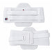 CorFit lumbosacral spinal support belt in white color both front and back view is shown