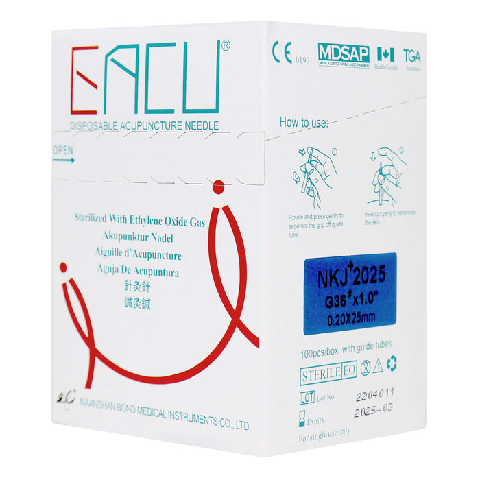 EACU Acupuncture Needle box 0.20 x .25