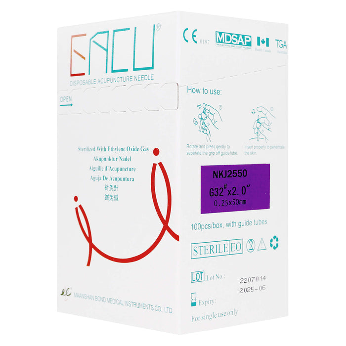 EACU Acupuncture Needle box 0.25 x 50