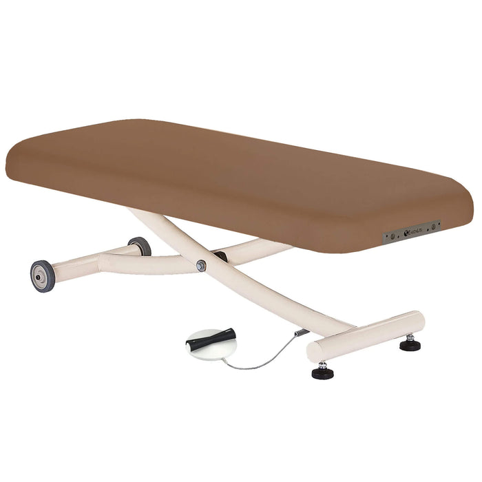 Earthlite Ellora Vista Electric Lift Flat Top Treatment Table Latte with foot pedal