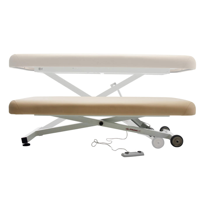 Earthlite Stronglite Electric Ergo Lift Treatment Table showing adjustable height