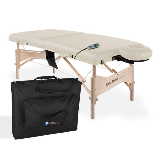 Earthlite Vibra Therm Portable Sports Treatment Table Vanilla, Carry Case