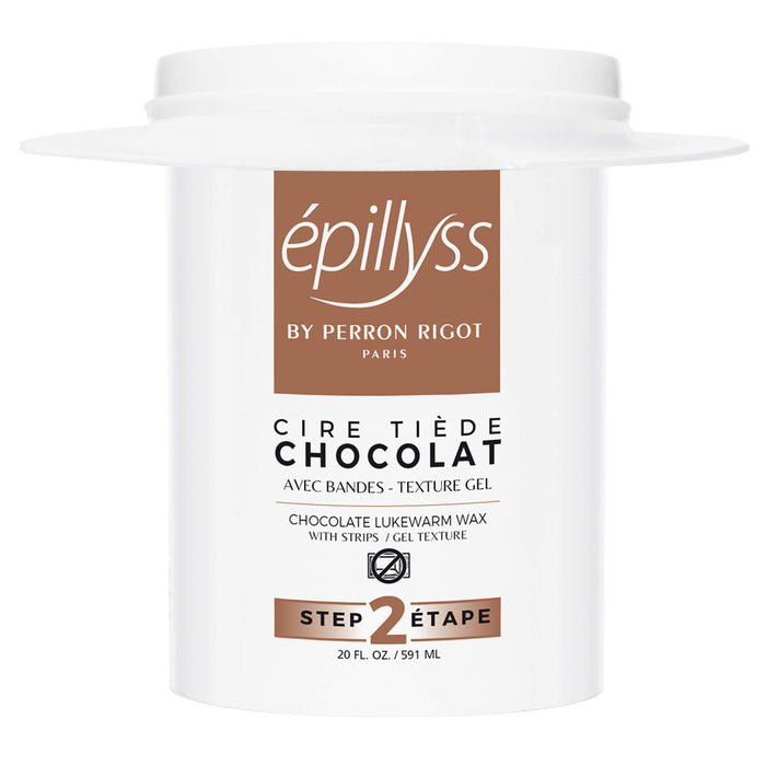 Container of Epillyss Chocolate Lukewarm Depilatory Soft wax
