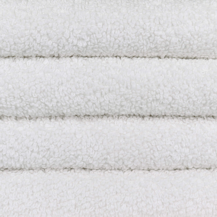 Close up of White in colour Five Star Spa Face Towels 13 x 13 stacked