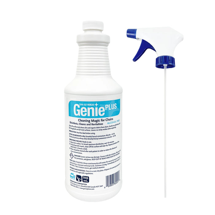Germiphene Genie Plus massage table spray cleaner, 1L bottle with sprayer