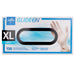 Medline GlideOn vinyl gloves packaging with a glove size XL